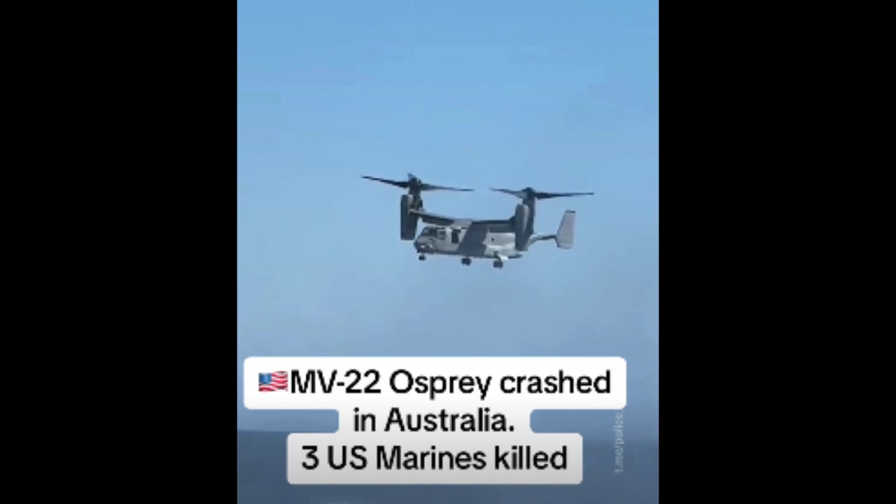 MV-22 US Aircraft crashes on Australian Soil 🛩️