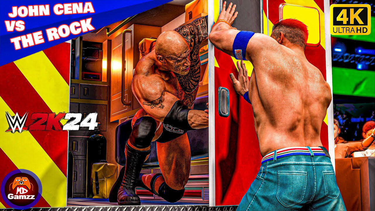 WWE 2K24 - John Cena vs. The Rock | Ambulance Match! Gameplay! wwe