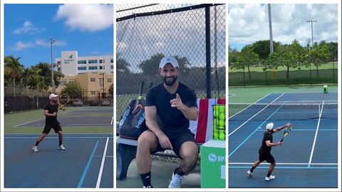 This is how I get my cardio done. Tennis practice with the Spinshot ball machine 🎾