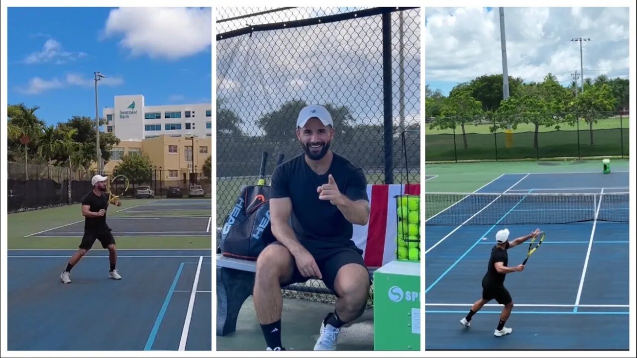 This is how I get my cardio done. Tennis practice with the Spinshot ball machine 🎾