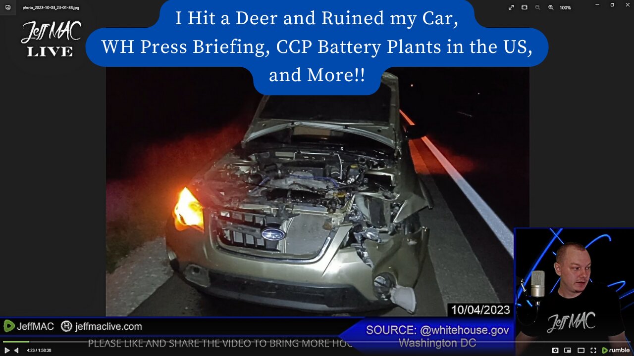 I Hit a Deer, WH Press Briefing, CCP Battery Plants in the US, and More!!