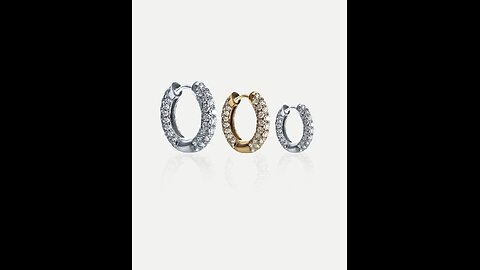 DIAMOND FIVE ROW PAVÉ HOOPS