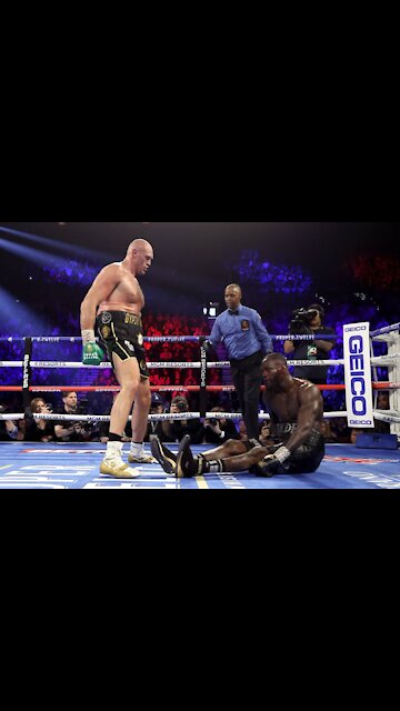 Tyson Fury knocked down Deontay Wilder