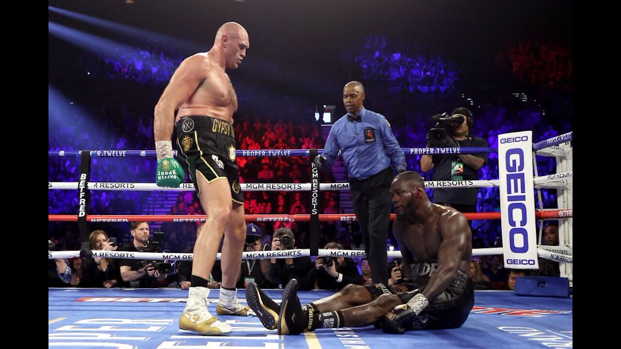 Tyson Fury knocked down Deontay Wilder