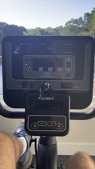 Singing Cowboy on an Exercise Bike