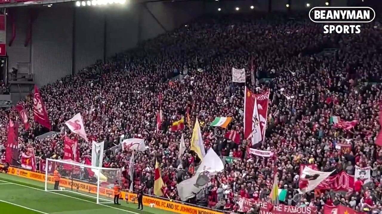 Boos and chants of 'Liverpool' ring out during national anthem at Anfield for The King's Coronation