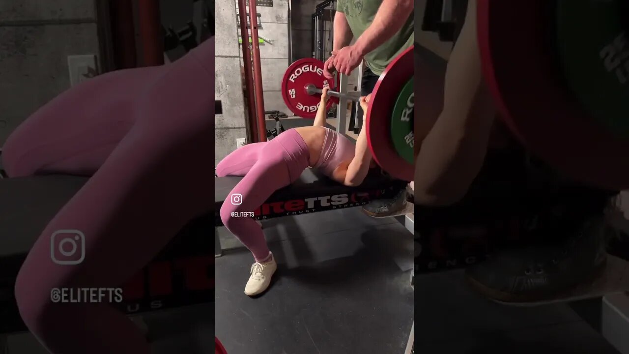 Her Benchpress is 🔥🔥 #elitefts #fitness #benchpress