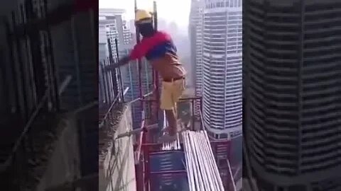 Don't look down, he don't care about safety