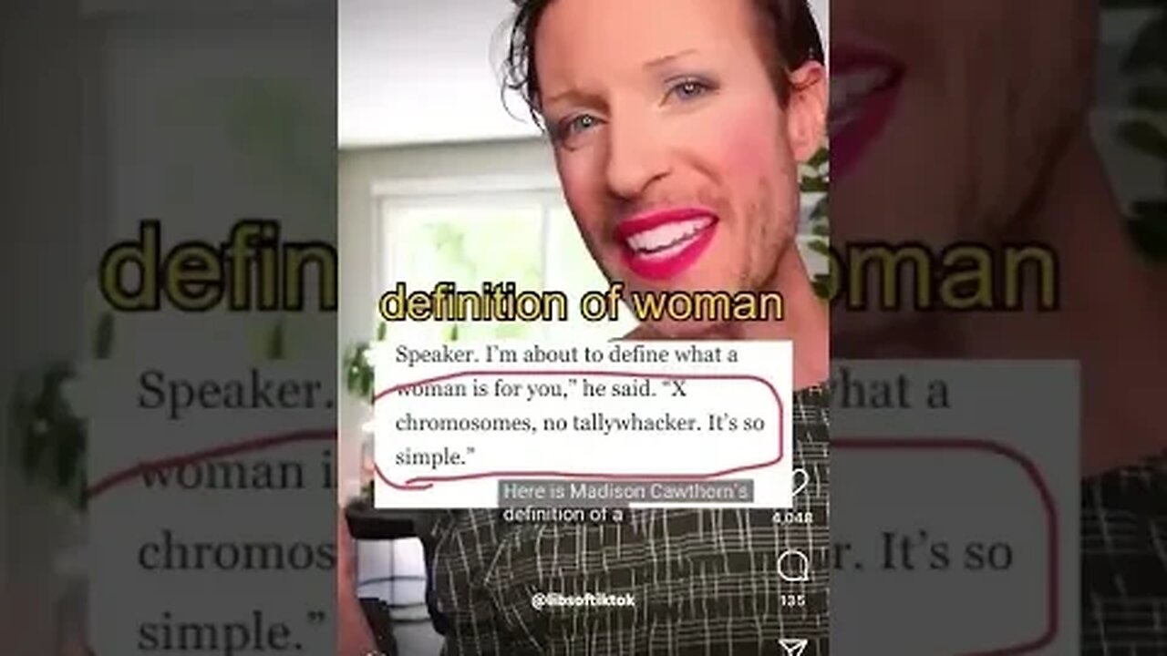 邪恶左派逻辑：我们不应该给女人这个词下定义，因为性别是一个压迫的系统 #short #shorts