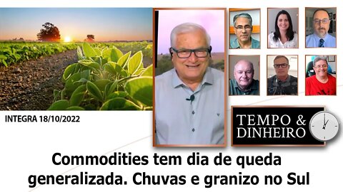 Commodities tem dia de queda generalizada. Chuvas e granizo no Sul