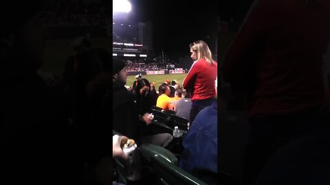 Female Red Sox fan spits on guy after she was called out for being in the wrong seat