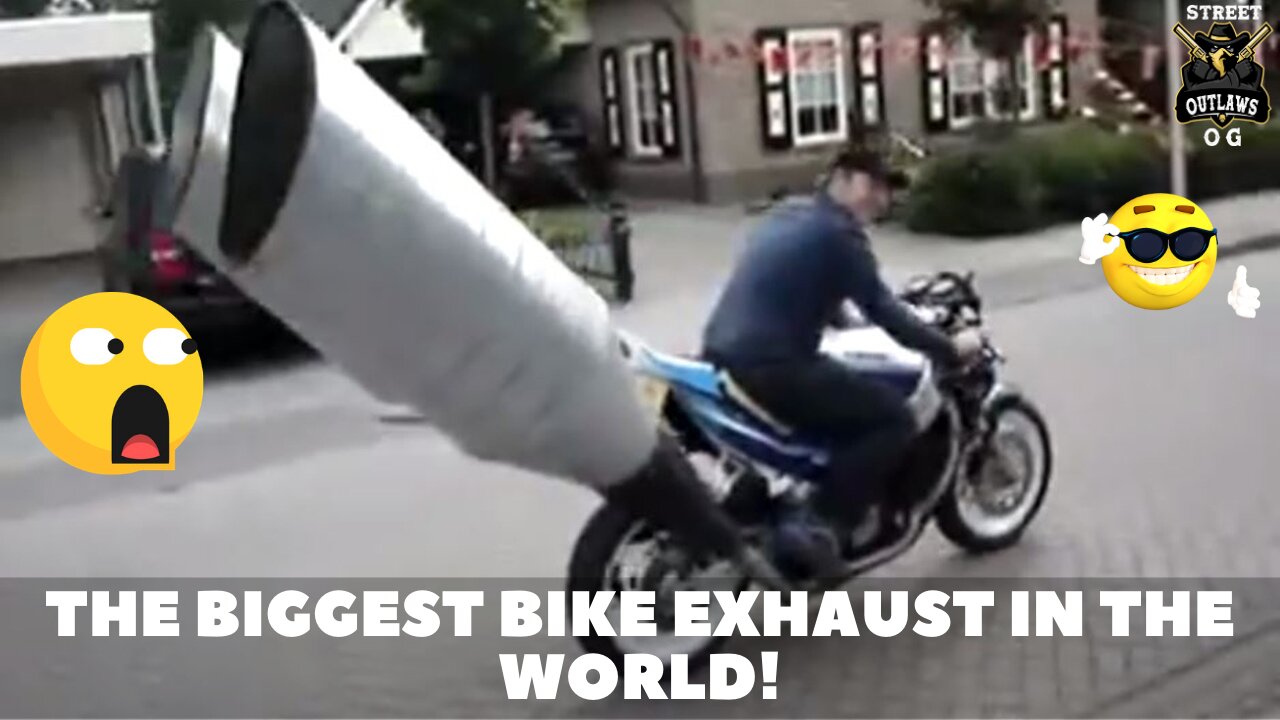 😎THE BIGGEST BIKE 🏍EXHAUST IN THE WORLD😮👍