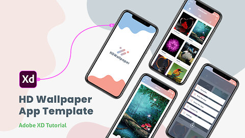 Wallpaper App UI Design XD | HDWallpaper Screens Design | Adobe XD Tutorial 2023