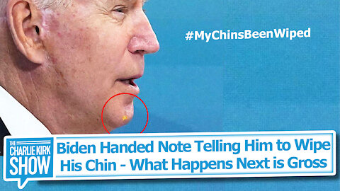 Biden Handed Note Telling Him to Wipe His Chin - What Happens Next is Gross