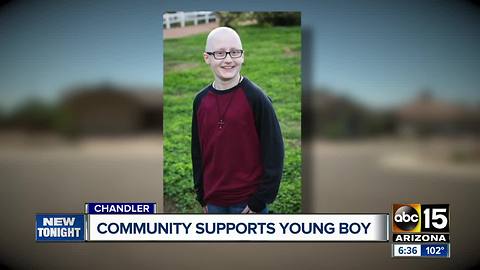 Neighborhood rallies behind young boy battling cancer