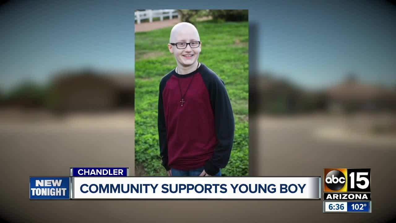 Neighborhood rallies behind young boy battling cancer