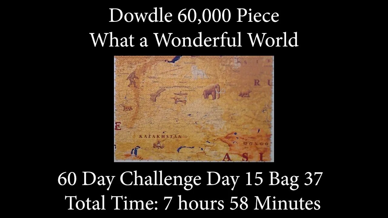 60,000 Piece Challenge What a Wonderful World Jigsaw Puzzle Time Lapse - Day 15 Bag 37!