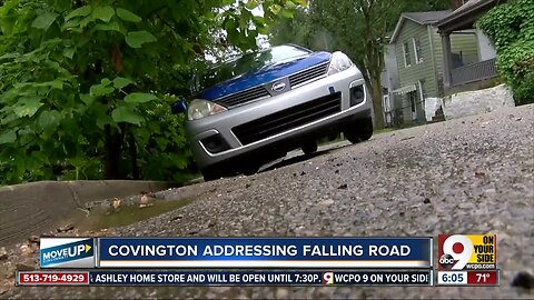 Covington street sinks 4 feet on one side, plan to fix coming soon