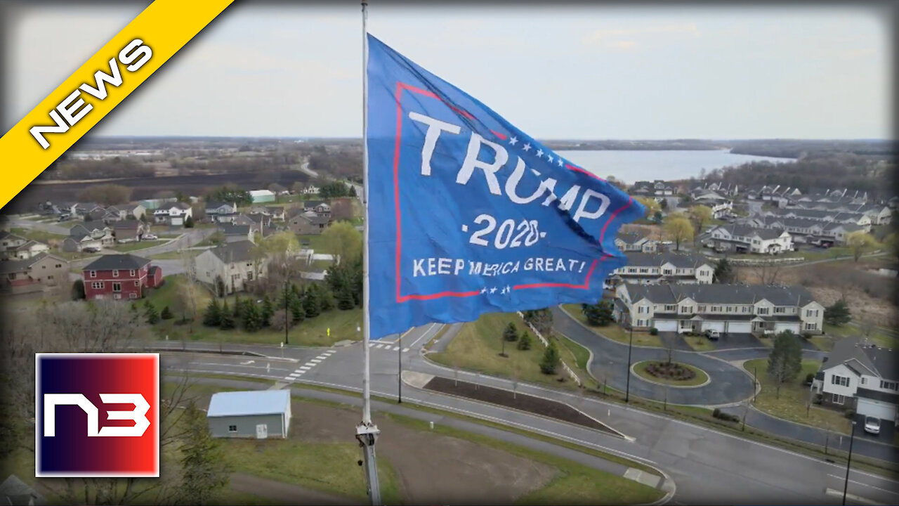 MN Business Owner Stands His Ground after His Massive Trump Flag draws Heavy Backlash