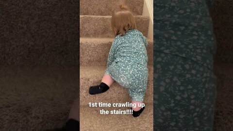 Crawling up the stairs!! Big Girl!