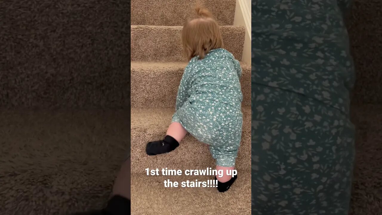 Crawling up the stairs!! Big Girl!