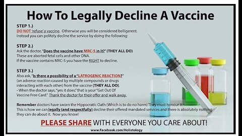 Refuse the Jab or Shot from Community Health People