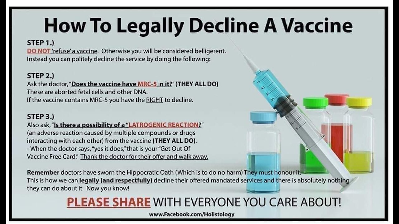 Refuse the Jab or Shot from Community Health People