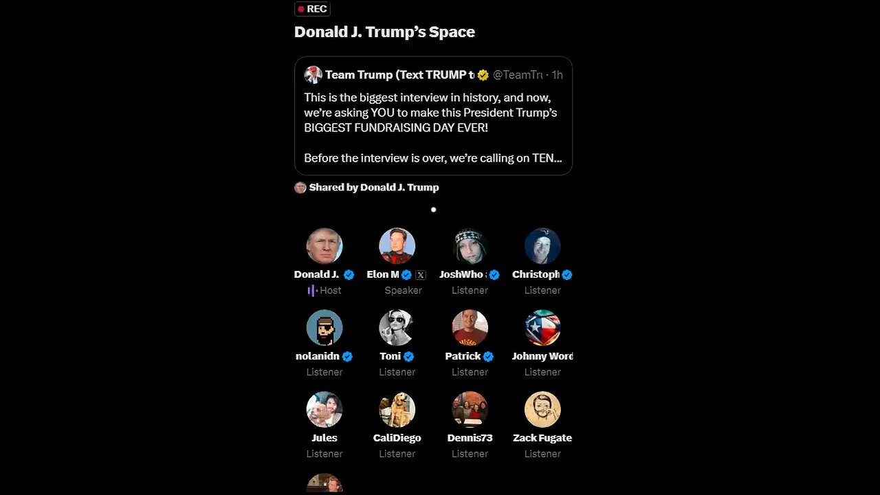 Donald Trump / Elon Musk Twitter Spaces interview in full. Aired on 7.12.2024