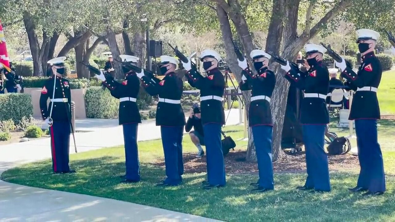 Marines participate in Reagan wreath laying ceremony