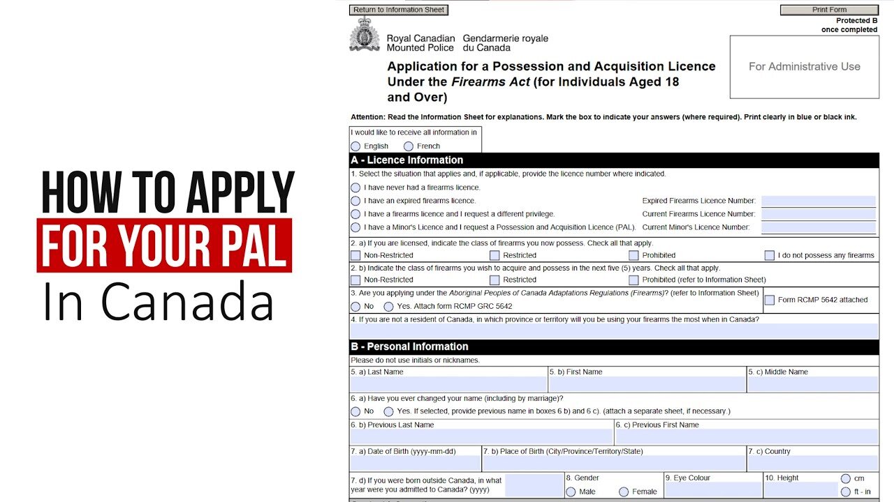 How to Apply for a PAL or RPAL (Firearms License) in Canada