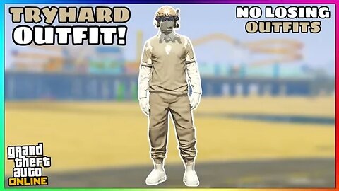 Easy Tan Joggers Ripped Shirt Glitch Tryhard Modded Outfit (No Transfer) (GTA Online)