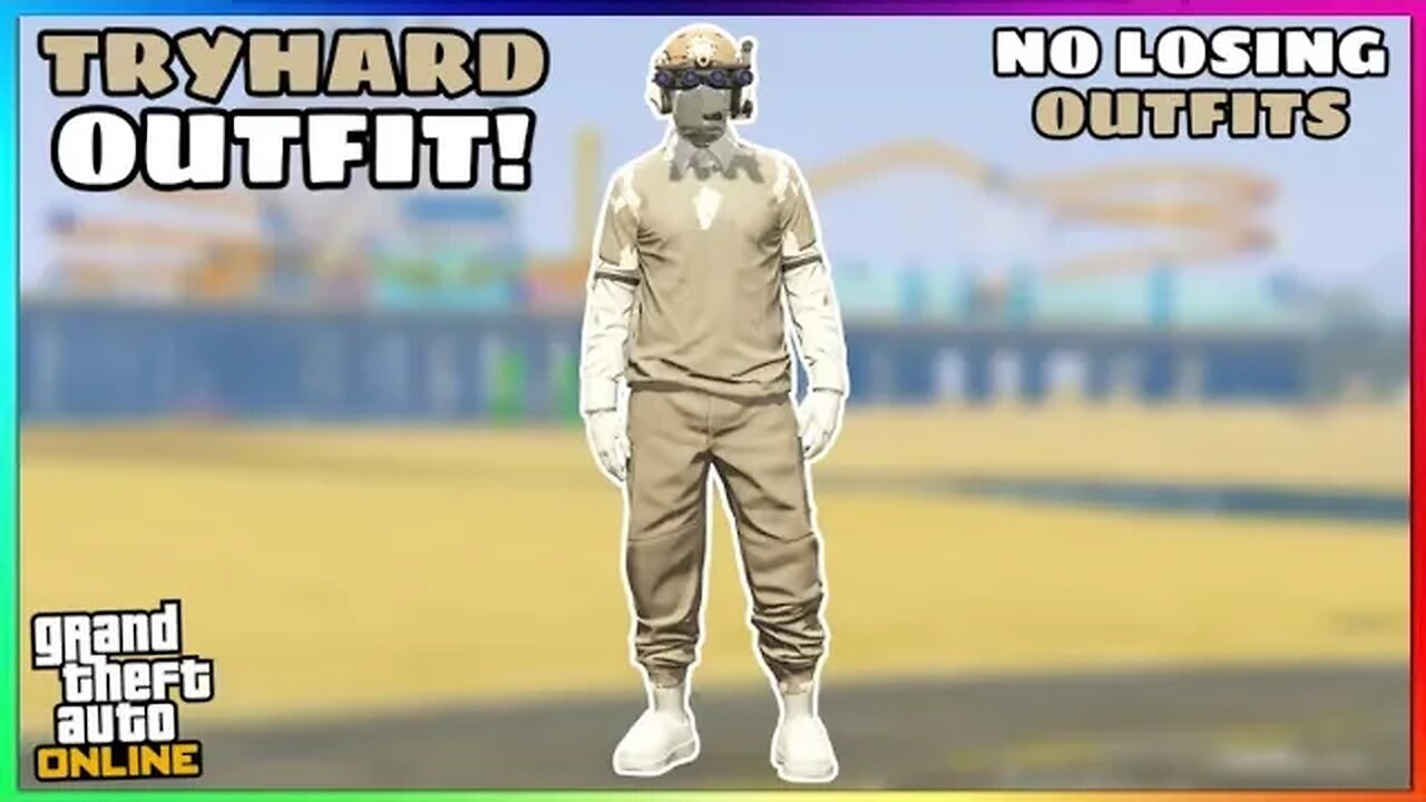 Easy Tan Joggers Ripped Shirt Glitch Tryhard Modded Outfit (No Transfer) (GTA Online)