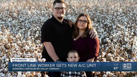 Front line worker gets new A/C unit