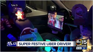 Festive Uber driver ready for the holidays!