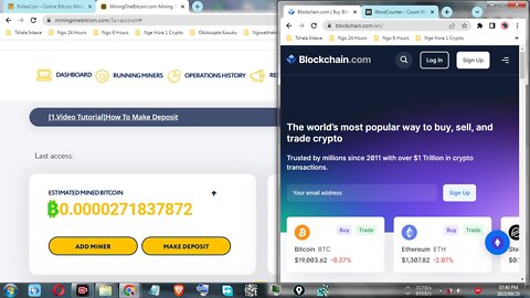 How To Make Money For Free By Mining Bitcoin At MiningOneBitcoin And Withdraw At Blockchain