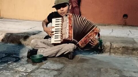 Street musician Oaxaca Mexico