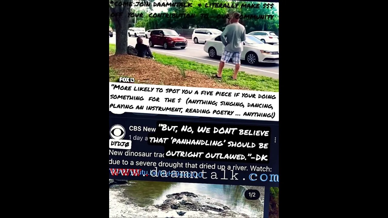 DailyDaamn 9-1-22 -FREE MØN3Y?@DaamnTalk -Guys reaction to #panhandler is ‘priceless’ (#PUN!) #DTDJO