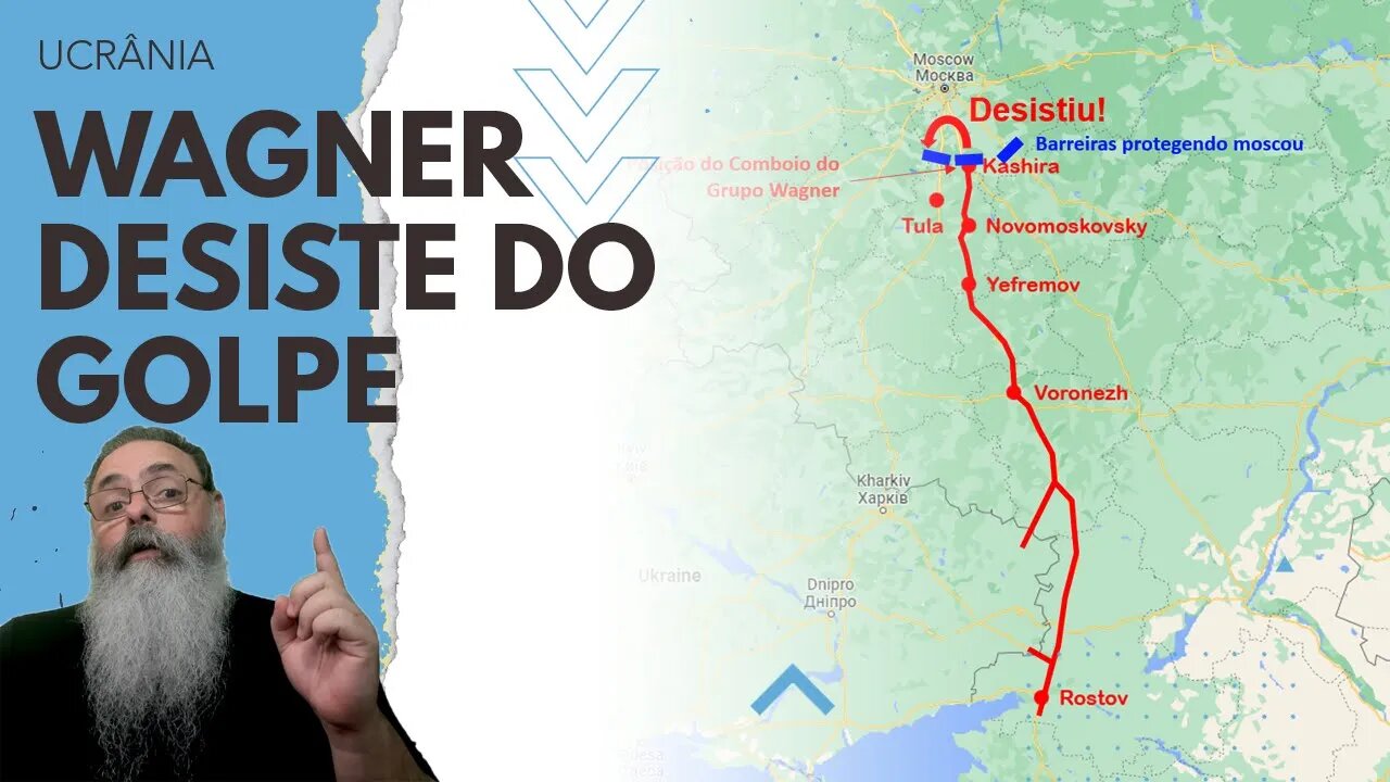 COMBOIO do GRUPO WAGNER chega a POUCOS QUILOMETROS de MOSCOU, passa o RIO OKA, mas DESISTE do GOLPE