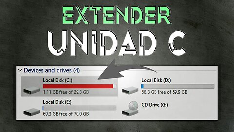 Como aumentar el tamaño del disco C en Windows