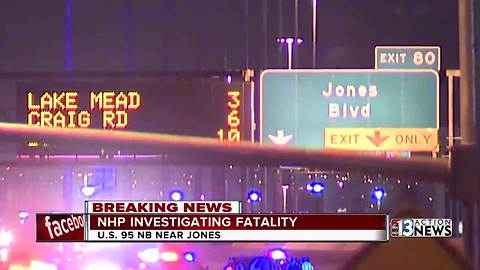 U.S. 95 shut down for fatal accident near Jones Boulevard