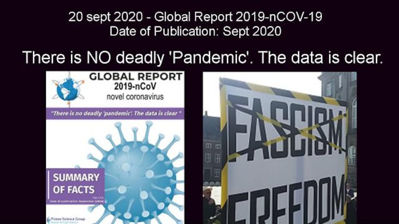 There is NO deadly 'Pandemic' - The data is clear! [19 sept 2020]