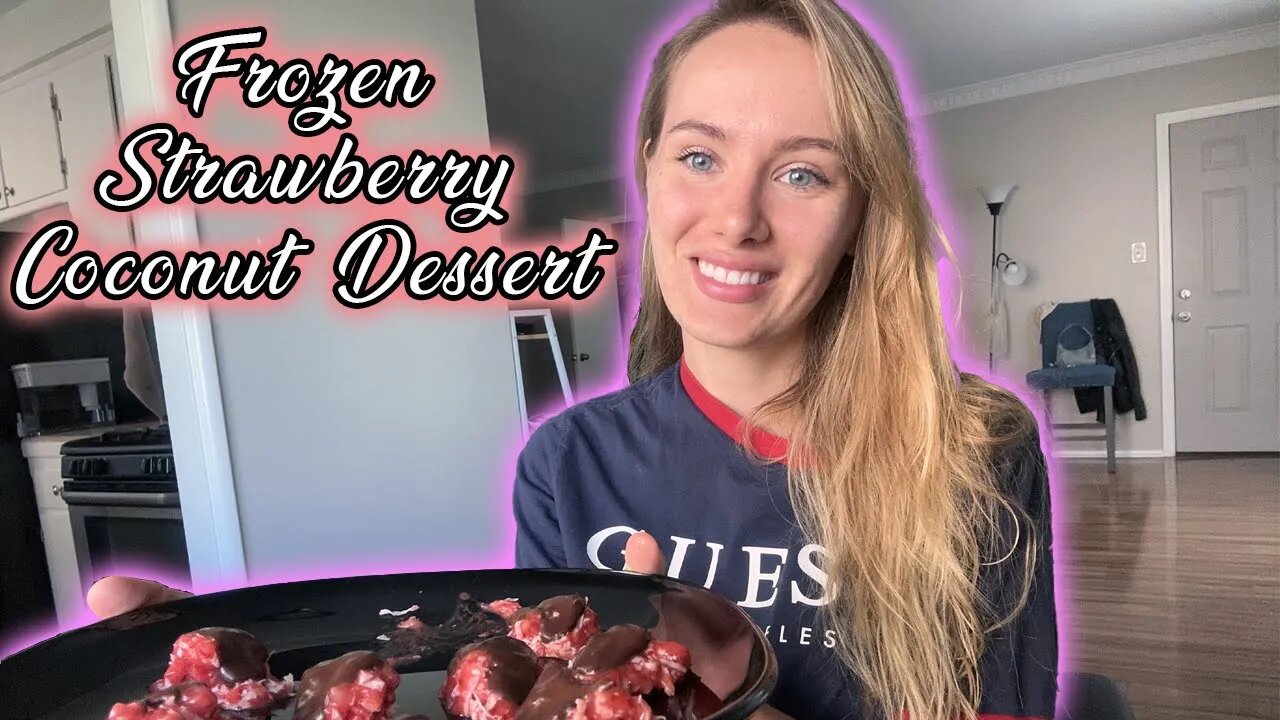 Frozen Strawberry Coconut And Chocolate Dessert! Enjoy My Healthy Recipe!