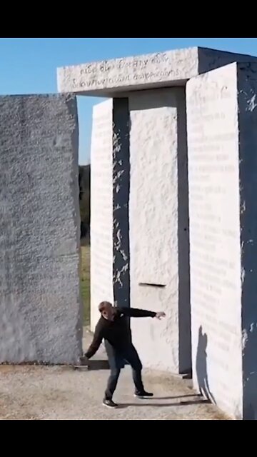 Alex knocks down the Georgia Guidestones 😁