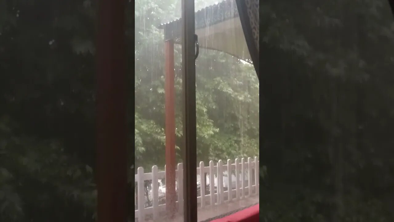 Rain view from hotel window 🪟 at Kashmir Pakistan