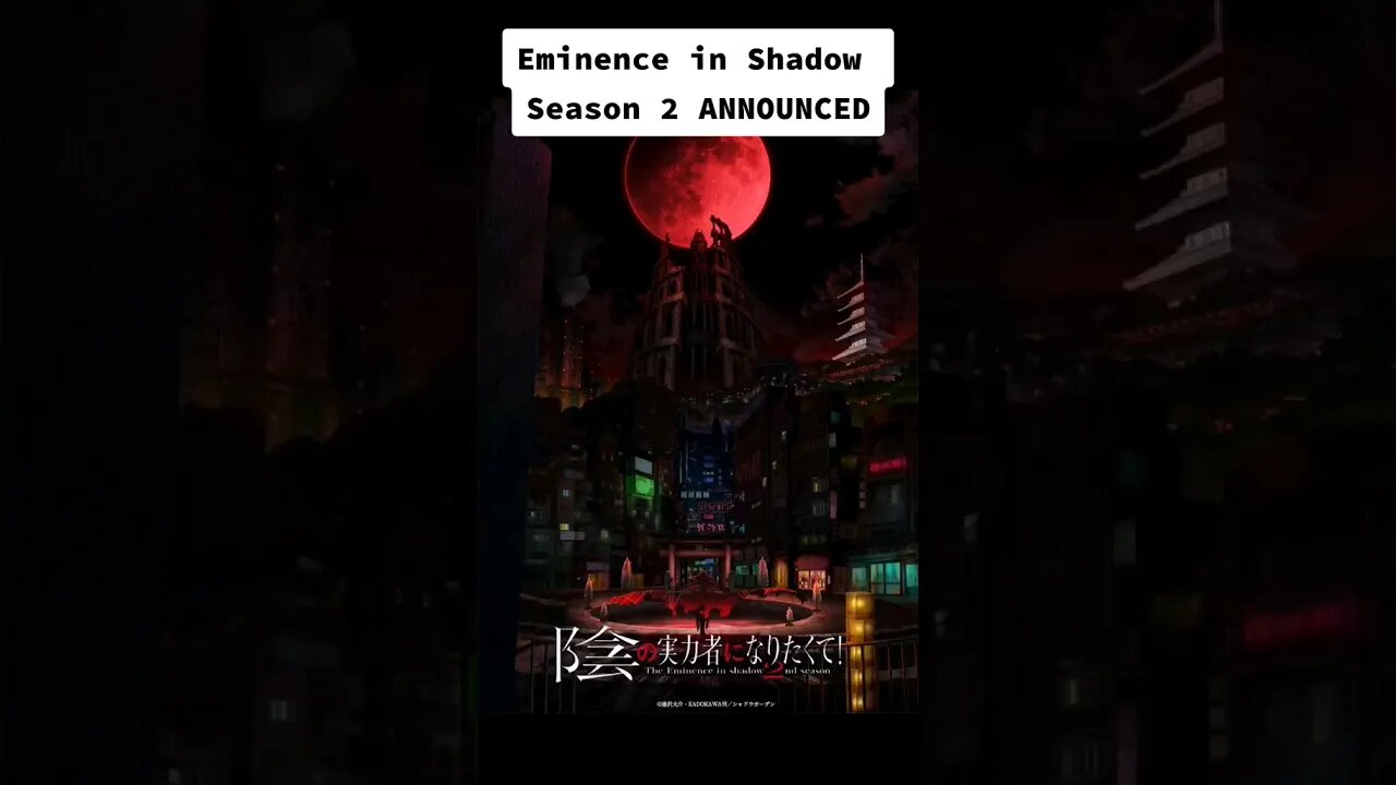 The Eminence in Shadow SEASON 2 ANNOUNCED