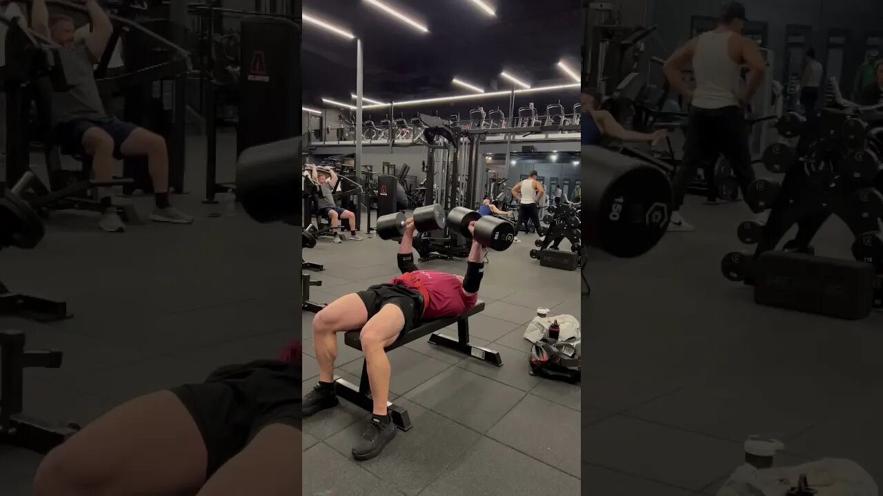 150lb Dumbbell Bench Press For Reps!