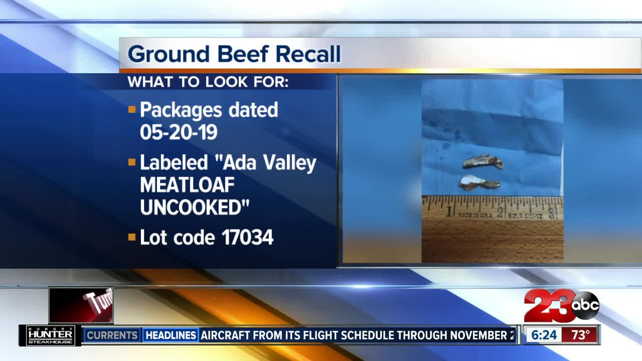 Ada Valley Gourmet Foods recalling ground beef shipped to California due to metal contamination