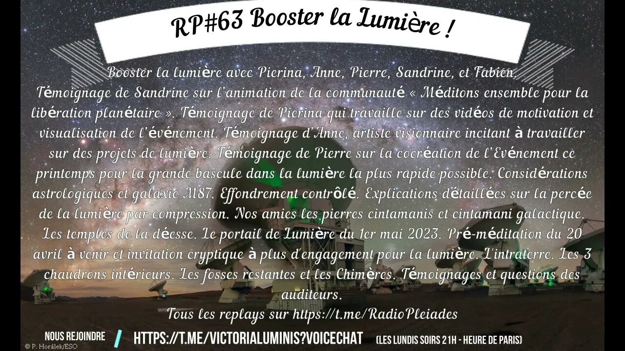 Radio Pléiades #63 - Booster la Lumière