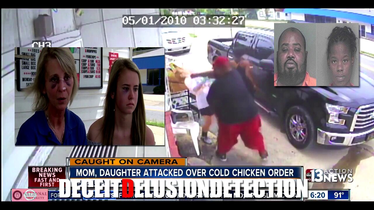 A white restaurant owner and her daughter were brutally attacked over cold chicken by black customers