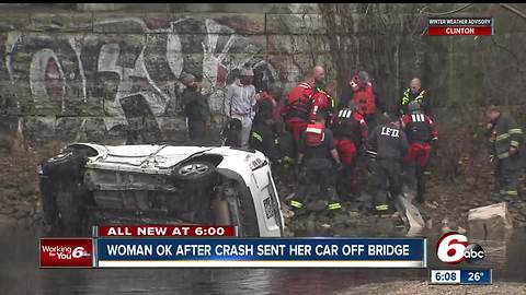 Hit-and-run driver sends car off Indy bridge, into creek